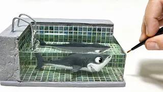 Crazy Shark Is Stuck In The Pool | Polymer Clay | Epoxy Resin - ASMR Version