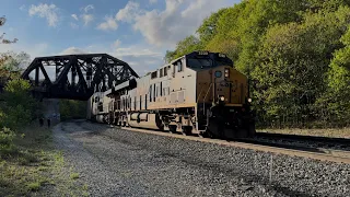 CSX trains along the Sanpatch Grade including Keystone Viaduct on National Train Day!