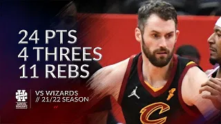 Kevin Love 24 pts 4 threes 11 rebs vs Wizards 21/22 season