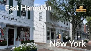 Walking East Hampton, New York [4K] : Main Street in East Hampton New York
