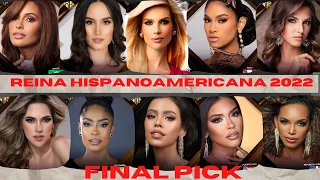 REINA HISPANOAMERICANA 2022 FINAL PICK | TOP 20 FAVORITE CANDIDATES #reina