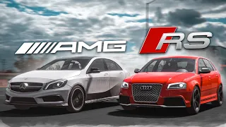 БИТВА ХОТ ХЭТЧЕЙ! MERCEDES-BENZ A45 AMG vs AUDI RS3! (БИТВА КОНКУРЕНТОВ - FORZA HORIZON 5)