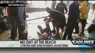 Big Wave Wipes Out Crowd