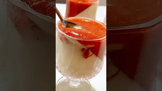 Strawberry panna cotta recipe | link pinned in the comments