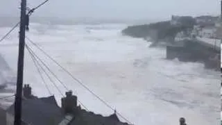 Porthleven: high tide, St Valentines Day 2014