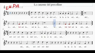 Ping's Song (La canzone del porcellino) -  Flauto dolce - Note - Spartito - Karaoke - Canto - Musica