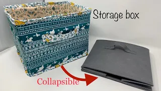 Collapsible storage box sewing tutorial | How to make a collapsible storage box diy