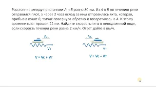 Текстовая задача ОГЭ, ЕГЭ, ВПР Движение по воде