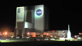 Time-lapse of Orion's Roll to the Launch Pad
