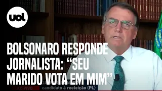 Bolsonaro se irrita com Amanda Klein na Jovem Pan e pergunta sobre imóveis: 'Seu marido vota em mim'