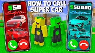 How to CALL OLD vs NEW TOYOTA SUPRA in Minecraft ! CALL TO RAREST CAR !