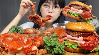 SOFT SHELL CRAB BURGER🦀🍔MUKBANG ASMR