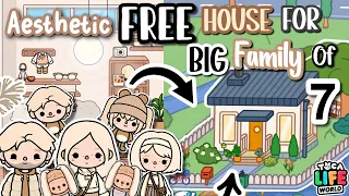 Aesthetic FREE HOUSE for BIG FAMILY of 7☁️Toca Boca House Ideas✨ [House Design] TocaLifeWorld |