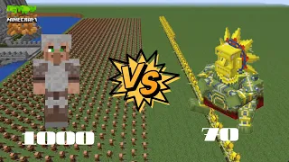 1000 GUARD VILLAGERS VS 70 BARAKO SUN CHIEF - Minecraft