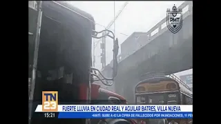 Reportan intensa lluvia en Villa  Nueva