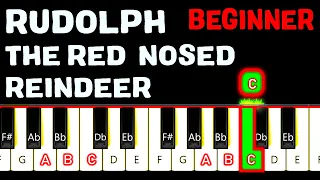 RUDOLPH the RED Nosed REINDEER Easy PIANO Tutorial NEWBIE