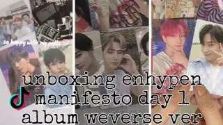 unboxing enhypen manifesto : day 1 album "weverse ver" |TikTok compilation | ASMR