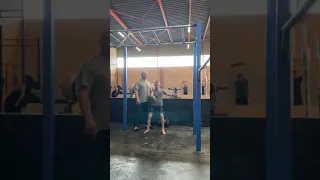 11 years old trying the 24 kg kettlebell snatch