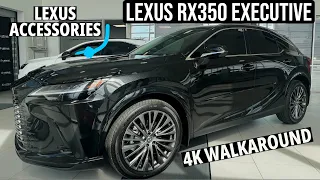 23 LEXUS RX350 EXECUTIVE, BLACK WITH MACADAMIA INTERIOR 4K WALKAROUND, ACCESSORIES SHOWCASE