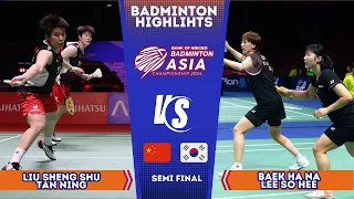 Liu Tan (CHN) vs Baek Lee (KOR) Badminton Asia Championships 2024