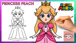 How To Draw Princess Peach | Super Mario Bros. Movie | Cute Easy Step By Step Drawing Tutorial