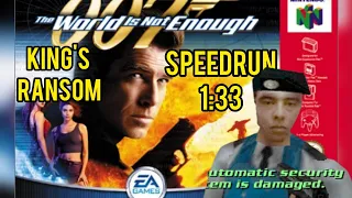 N64 007 Speedrun 1:33 Kings Ransom The World is Not Enough Agent- James Bond / Nintendo / EA Games