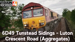 6D49 Tunstead Sidings - Luton Crescent Road (Aggregates) - Midland Main Line - Class 66 - TSW4