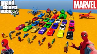 GTA V Mega Ramp On Monster truck, Jets and Boats Superheroes Stunt Map Racing Challenge