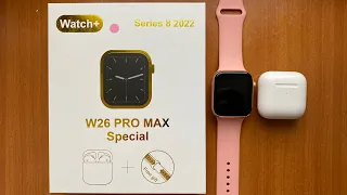 Unboxing Watch+ Series 8 2022 W26 Pro Max Special + Pro Wireless stereo headset