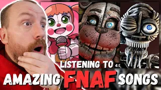 LISTENING to AMAZING FNAF SONGS for the FIRST TIME! (Living Tombstone, Dawko, TryHardNinja REACTION)