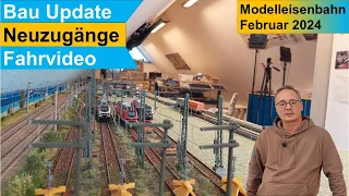 Bau einer großen Märklin Modelleisenbahn H0 Februar 2024 - Baufortschritte, Neuzugänge , Fahrvideo