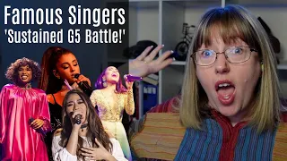 Vocal Coach Reacts to Famous Singers 'Sustained G5 Battle!'