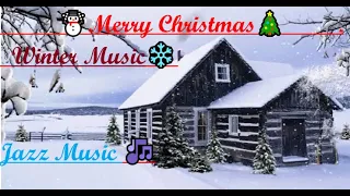 ❄☃Winter Jazz music 4 Hour ❄☃🎄 Merry Christmas music  🏘 Snowfall at farmhouse, christmas feast 🌨❄☃🎄🎃