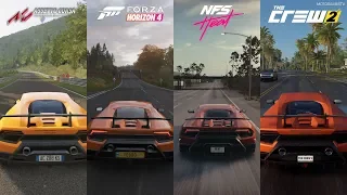 Assetto Corsa vs FH4 vs NFS Heat vs The Crew 2 - Lamborghini Huracán Performante Sound Comparison