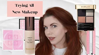 Trying All New Makeup | Hourglass foundation | Givenchy | Rare Beauty | Guerlain Imperial Moon