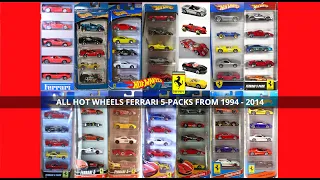 All Hot Wheels Ferrari 5-Packs From 1994 - 2014