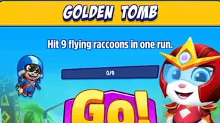 Golden Tomb Third Mission 😍 Fire Arrow Angela Fight with 9 Flying Roccoon 💚 Talking Tom Hero Dash