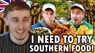 Brit Reacting to Brits try REAL Southern Fried Chicken for the first time!