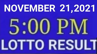 LOTTO RESULT TODAY 5PM NOVEMBER 21 2021