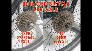 Bicycle hub Quick Release conversion - standard axle to QR axle