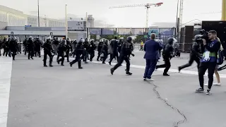 Champions League fans and locals clash with police after long delays at Stade de France