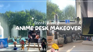 weekly vlog 💫 ANIME desk makeover, aesthetic desk setup, anime room decor