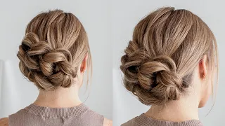 EASY PUFFY UPDO | Pull Through Braid