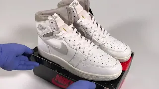 White and Natural Grey Vintage Original Nike Air Jordan 1 Highs From 1985