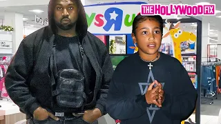 Kanye West Takes North Shopping At Toys R Us In Star Of David Shirt After Picking Up Saint At School