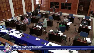 36th Guam Legislature FY2022 Budget Session - August 20, 2021 PM Pt.1