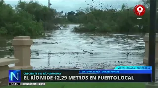 Creciente del río Uruguay en Concordia