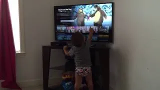 Toddler loves Masha and the Bear show on Netflix