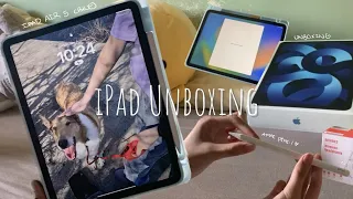 iPad Air 5 unboxing with accessories II Apple Pencil, setting up, and more