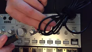 How to connect audio from the volca bass to your computer.